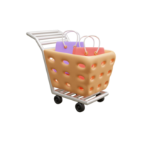 boodschappen doen tabel 3d icoon illustratie of boodschappen doen trolley 3d illustratie of boodschappen doen zak 3d illustratie png