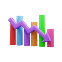 Business growth up graph 3d illustration icon or business success graph 3d icon or Business investment graph 3d icon png