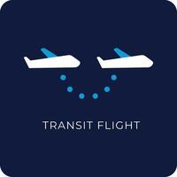 Transit Flight Sign Icon vector