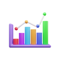 Business growth up graph 3d icon illustration or business success graph 3d icon illustration or business investment graph 3d icon png