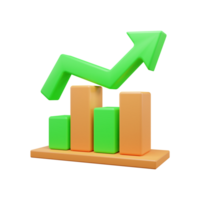 bedrijf groei omhoog diagram 3d icoon illustratie of bedrijf succes diagram 3d icoon illustratie of bedrijf investering diagram 3d icoon png