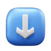 Down Arrow 3d illustration or download now arrow icon or down direction arrow png