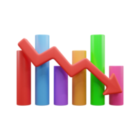 Business growth up graph 3d illustration icon or business success graph 3d icon or Business investment graph 3d icon png
