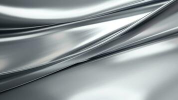 Close up of silver silk background, Abstract white cloth fabric wave, Generative AI illustration photo