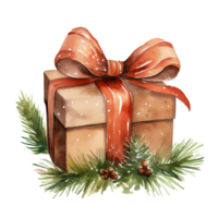 Aquarell Weihnachten Geschenke Clip Art, Weihnachten Aquarell die Geschenke. ai generiert. png