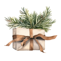 aquarelle Noël cadeaux clipart, Noël aquarelle présente. ai généré. png