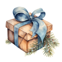 aquarelle Noël cadeaux clipart, Noël aquarelle présente. ai généré. png