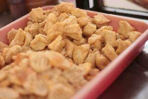 fried tofu as an ingredient for making batagor. photo