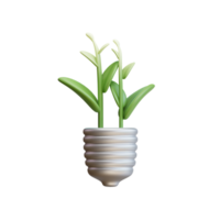 Birne Lampe Pflanze. 3d Grün Energie Symbol, sauber Energie, Umwelt Alternative verlängerbar Energie. png