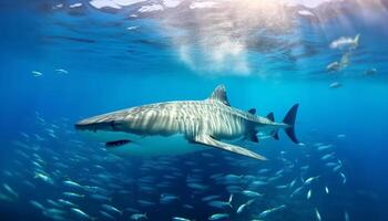 Majestic underwater beauty fish, reef, sea life, tropical climate generated by AI photo