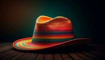 Fashionable men and women wear elegant straw hats for summer vacations generated by AI photo