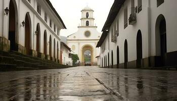 Ancient cathedral stands tall, a symbol of spirituality and history generated by AI photo