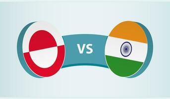 Greenland versus India, team sports competition concept. vector