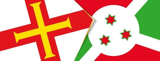 guernsey y Burundi banderas, dos vector banderas