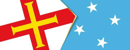 guernsey y micronesia banderas, dos vector banderas