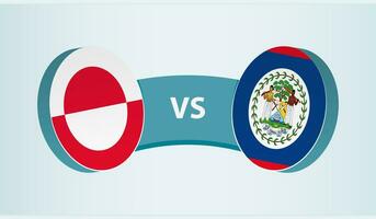 Groenlandia versus belice, equipo Deportes competencia concepto. vector