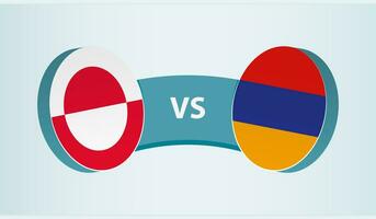 Greenland versus Armenia, team sports competition concept. vector