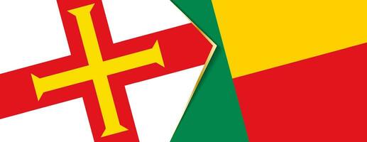 guernsey y benin banderas, dos vector banderas