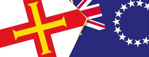 Guernsey and Cook Islands flags, two vector flags.