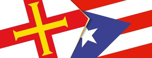 guernsey y puerto rico banderas, dos vector banderas