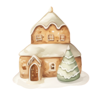 Watercolor Christmas gingerbreads Clipart, Christmas Watercolor gingerbread. AI Generated. png