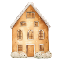 Watercolor Christmas gingerbreads Clipart, Christmas Watercolor gingerbread. AI Generated. png