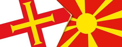 guernsey y macedonia banderas, dos vector banderas