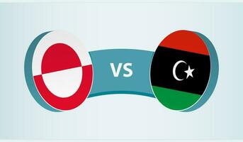 Groenlandia versus Libia, equipo Deportes competencia concepto. vector