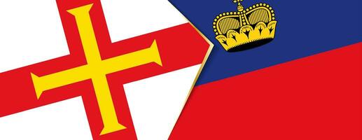 Guernsey and Liechtenstein flags, two vector flags.
