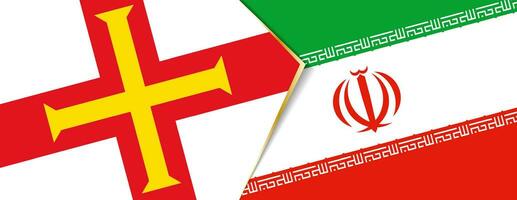 Guernsey and Iran flags, two vector flags.