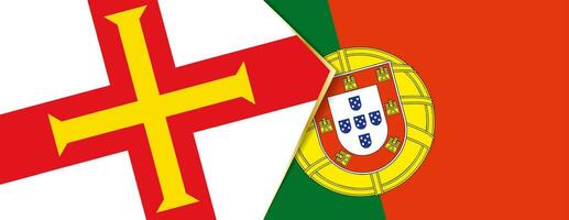 Guernsey and Portugal flags, two vector flags.