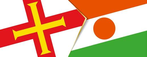 Guernsey and Niger flags, two vector flags.