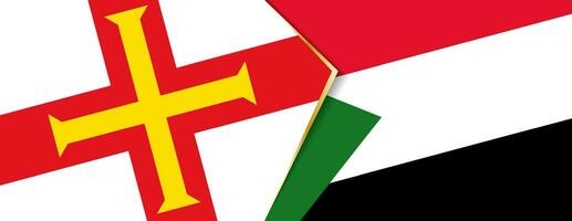 Guernsey and Sudan flags, two vector flags.