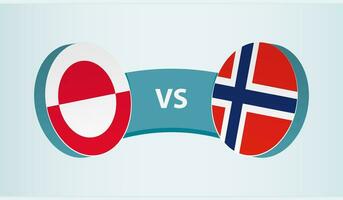 Groenlandia versus Noruega, equipo Deportes competencia concepto. vector