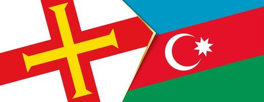 Guernsey and Azerbaijan flags, two vector flags.