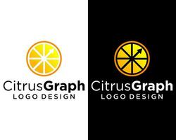 Natural fresh citrus fruit logo design. vector