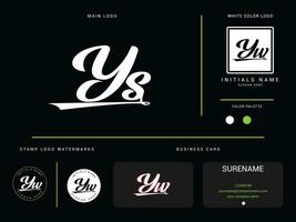 Premium Apparel Ys Luxury Business Logo, Initial YS Logo Icon Design For Your Clothing Shop vector