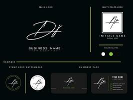 Signature Luxury DJ Logo Floral Logo Icon Vector With Brand Presentation
