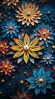 Paper Flowers in a Starry Night Pattern photo