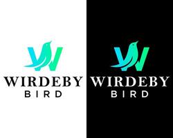 Letter W monogram flying bird logo design. vector