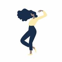vector illustration. Dancing Stylish woman. isolated cartoon outline characters on white background.