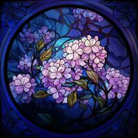 Lilac in stained glass style photo