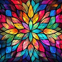 Mandala in stained glass style photo