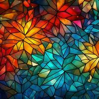 Abstract rainbow background in stained glass style photo