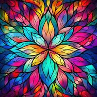 Mandala in stained glass style photo