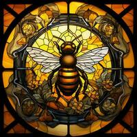 Bee in stained glass style photo