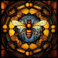 Bee in stained glass style photo