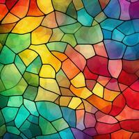 Abstract rainbow background in stained glass style photo