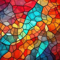 Abstract rainbow background in stained glass style photo