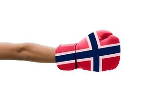 3D Flag on boxing gloves photo